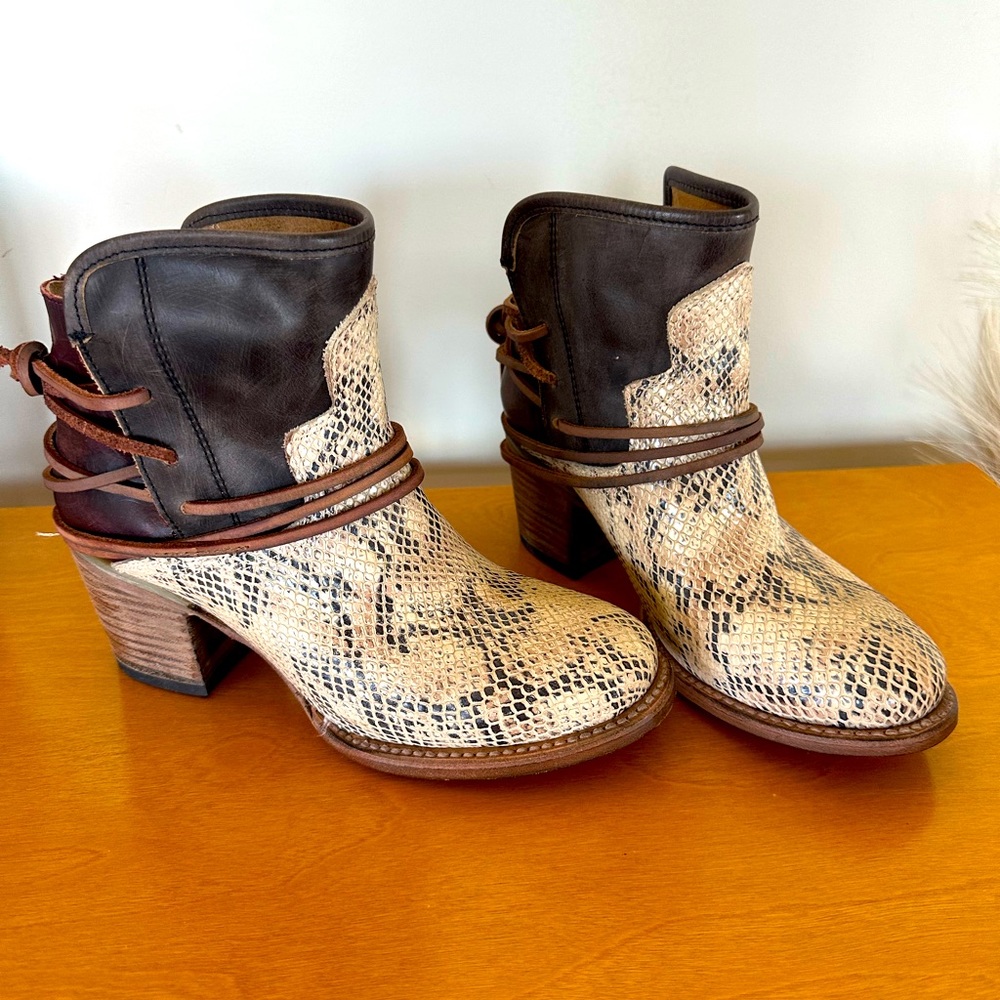 Freebird by Steven ankle python booties